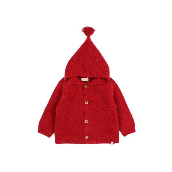 Buho BB Hood Cardigan Cherry
