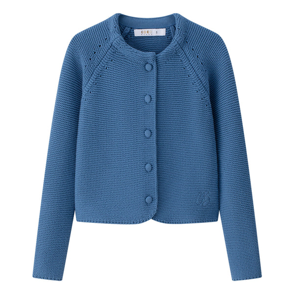Coco Blanc Cropped Cardigan Blue