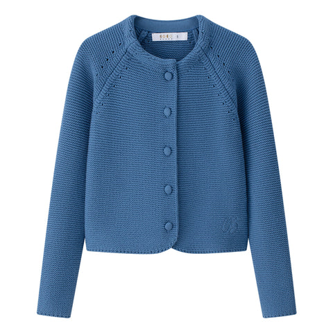 Coco Blanc Cropped Cardigan Blue