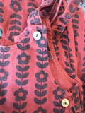 Piupiuchick Bordeaux & Black Flowers Dungarees