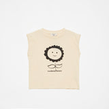 Weekend House Kids Flower T-Shirt With No Sleeve Sand