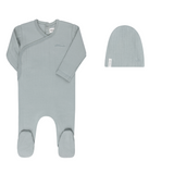 Ely’s & Co Organic Cotton Little One Collection- Blue - Footie + Beanie