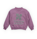 The New Society TNS Logo Rib Collar Sweatshirt Grape Bliss