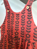 Piupiuchick Bordeaux & Black Flowers Dungarees