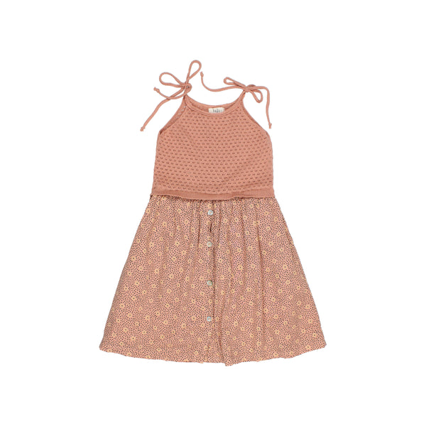 Buho Flower Dots Dress Rose Clay