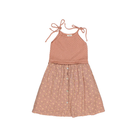 Buho Flower Dots Dress Rose Clay