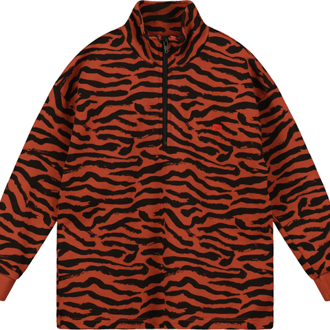 Beau Loves Chilli Oil Tiger Stripe Half Zipped Sweater