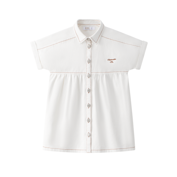 Coco Blanc Special Denim Dress White