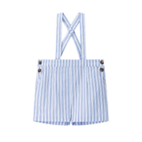 Coco Blanc Striped Suspender Shorts