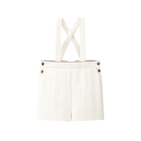 Coco Blanc Cream Suspender Shorts