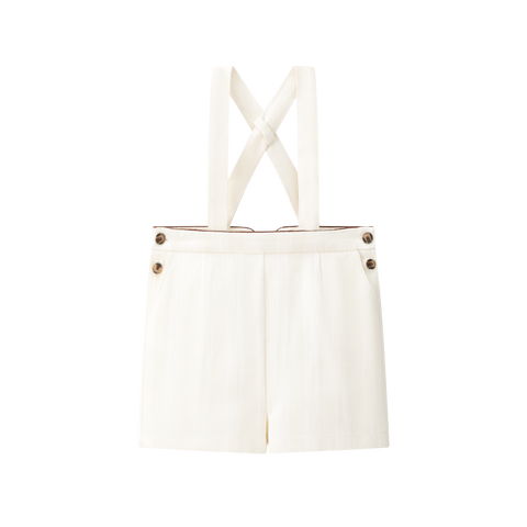 Coco Blanc Cream Suspender Shorts