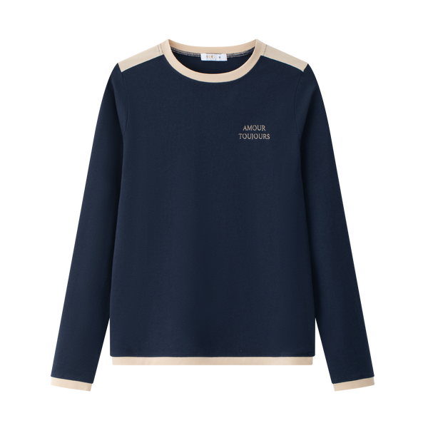 Coco Blanc Navy Solid Tee