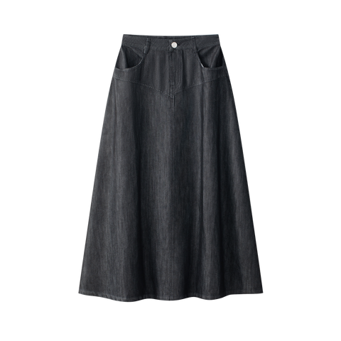 Coco Blanc Black Seam Denim Skirt