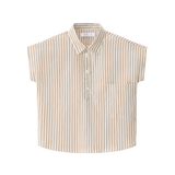 Coco Blanc Oversized Cream Striped Shirt