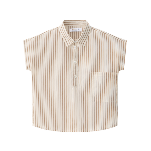 Coco Blanc Oversized Cream Striped Shirt