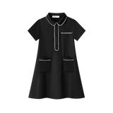 Coco Blanc Black Silk Shirt Dress Short