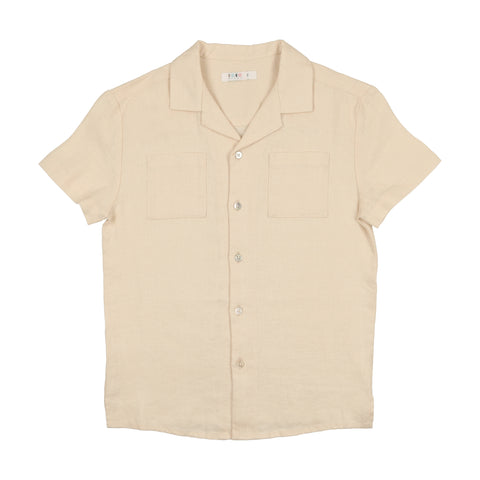 Coco Blanc Button Down Linen Shirt Cream