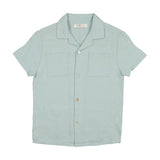 Coco Blanc Button Down Linen Shirt Blue