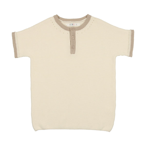 Coco Blanc Boys Crew Sweater Buttons In The Front Cream