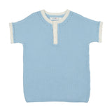 Coco Blanc Boys Crew Sweater Buttons In The Front Pale Blue