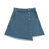 Coco Blanc Denim Button Skirt Blue Denim