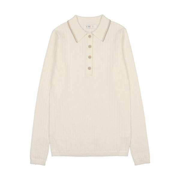Coco Blanc Knit Girl Polo Ivory