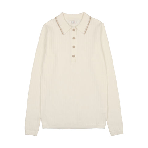 Coco Blanc Knit Girl Polo Ivory