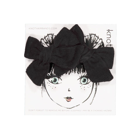 Knot Hairbands corduroy mini bow set blackbird