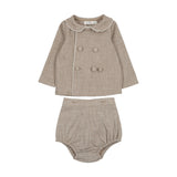 Coco Blanc Wool Baby Peter Pan Bloomer Set Oat