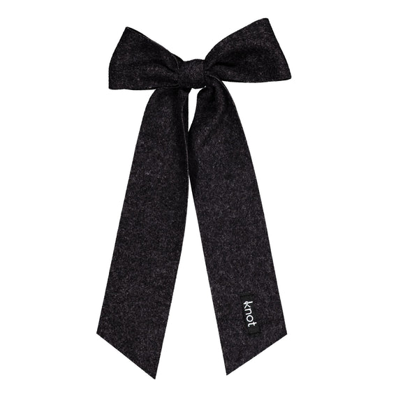 Knot Hairbands feather felt long bow clip blackbird