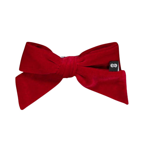 Knot Hairbands fern velvet bow clip cardinal red