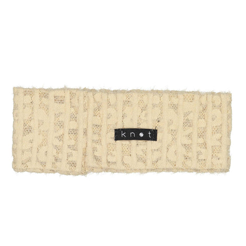 Knot Hairbands Floral Knit Headwrap // Beige