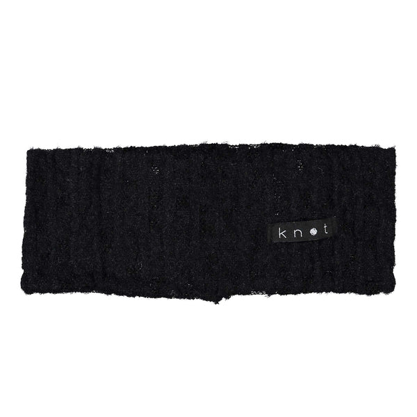 Knot Hairbands Floral Knit Headwrap // Black