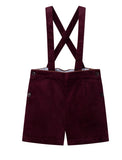 Coco Blanc Suspender Shorts Burgundy