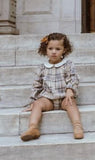 Coco Blanc Plaid Girl Romper Blue Plaid