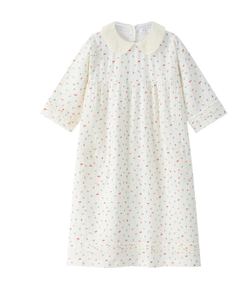 Coco Blanc 3/4 Gauze Cherry Dress