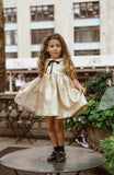 Coco Blanc Jaquard Dress Gold