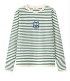 Coco Blanc Green Striped Tee