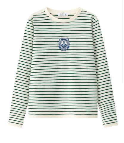 Coco Blanc Green Striped Tee