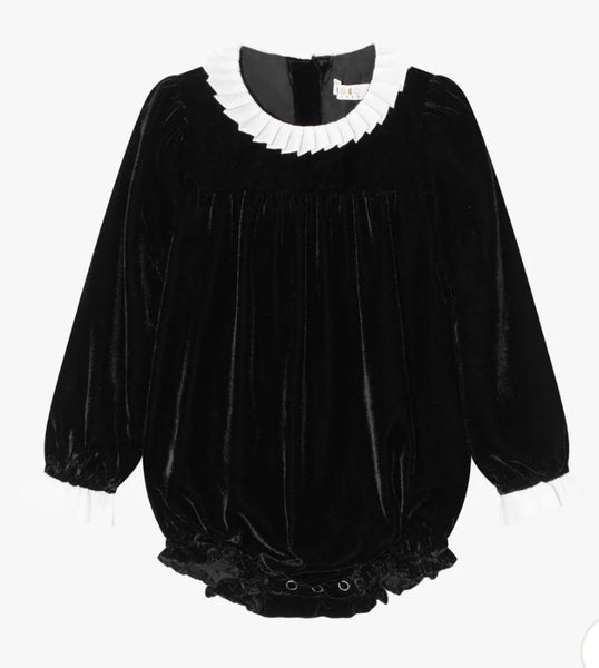 Coco Blanc Velvet Romper Black
