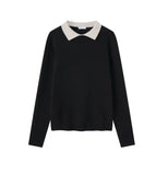 Coco Blanc Black w/ Cream Sweater With Collar