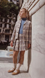 Coco Blanc Girls Blazer Blue Plaid