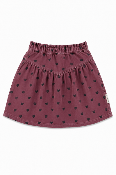 Piupiuchick Short Skirt | Pink W/ Black Hearts