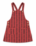 Piupiuchick Short Dress W/ Straps | Bordeaux W/ Black Flowers