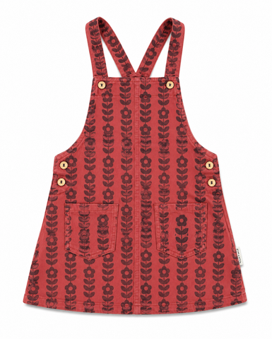 Piupiuchick Short Dress W/ Straps | Bordeaux W/ Black Flowers
