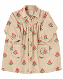 Piupiuchick Short Dress | Camel W/ Big Flowers