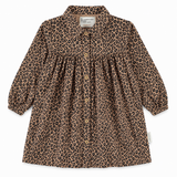 Piupiuchick Knee-Lenght Dress | Brown W/ Animal Print