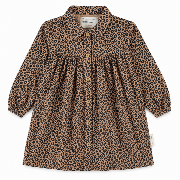 Piupiuchick Knee-Lenght Dress | Brown W/ Animal Print