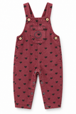 Piupiuchick Pink & Black Hearts Dungarees