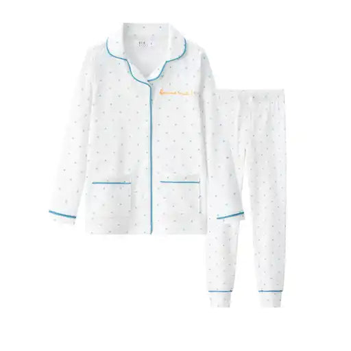 Coco Blanc Blue Polka Dot Long PJ